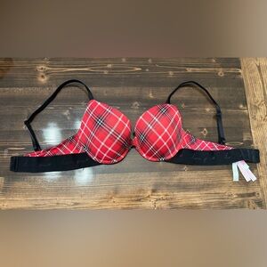 Victoria's Secret Wear Everywhere Red Plaid Push Up Bra 34C